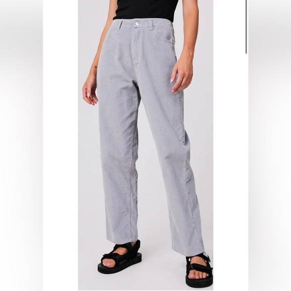 Afends Gray High-Waisted Corduroy Jeans. - Picture 5 of 13